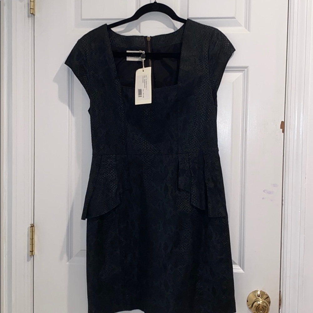 Alice by Temerley black snakeskin/ leather dress